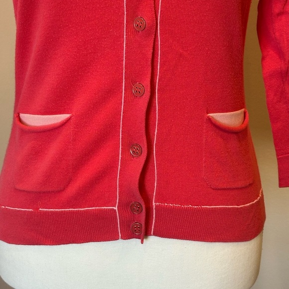 New York & Company Pink Red Button Front Cardigan Sweater XS - Picture 4 of 7